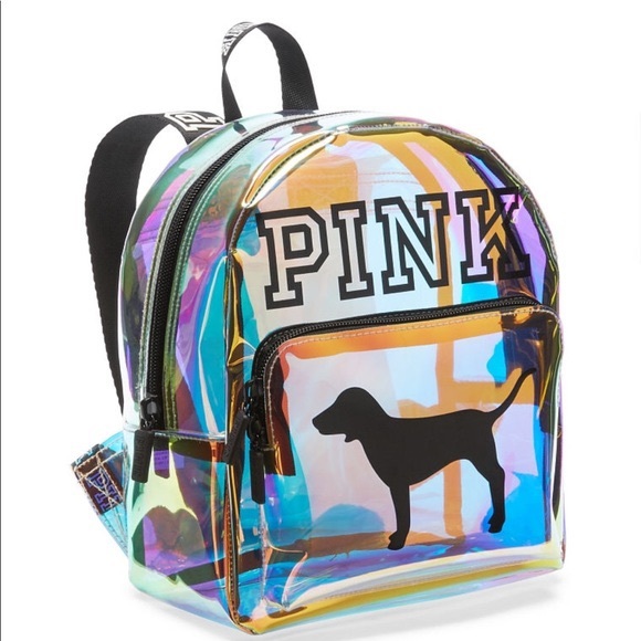 PINK Victoria's Secret Handbags - Holographic Pink Victoria Secret Mini book bag